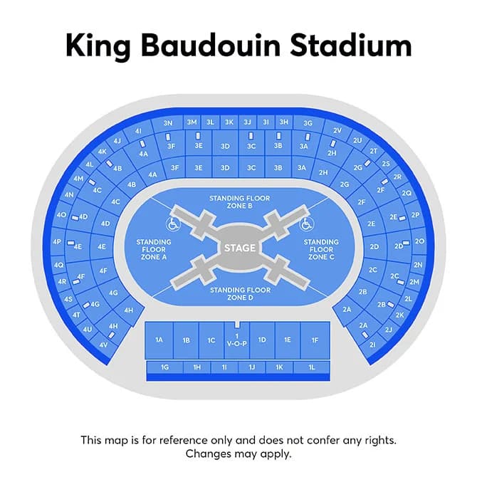 King Baudouin Stadium seating plan